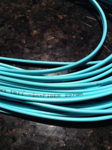 New 25' LC/LC 50/125 2MM AQUA OM3 Fiber Cable TBII 2970M - Picture 4 of 6