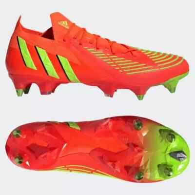 NEW Sz 5 Men's Adidas Predator Edge.1 SG Solar Red Soccer Cleats GW1010