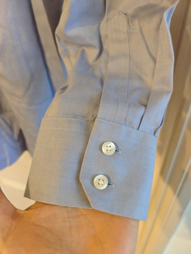 Charles Tyrwhitt Indigo Blue Non-Iron Twill Cutaway Slim Fit Shirt, 16.5/34in - Picture 6 of 7
