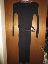 Women's Forever 21 Black Knit/Sweater Long Sleeve Mid Calf Dress size XS NWT