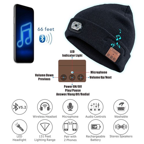 3X(Zum Schneeschaufeln, Reiten, Winter, Warmes Bluetooth-Kopflicht, Lampenm3130 - Bild 6 von 10