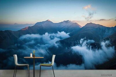 3D Nature Mountain Blue Sky Self-adhesive Removeable Wallpaper Wall Mural