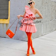 ZARA NEW WOMAN LIMITED EDITION ASYMMETRIC RUFFLED DRESS DUSTY PINK REF: 2810/258