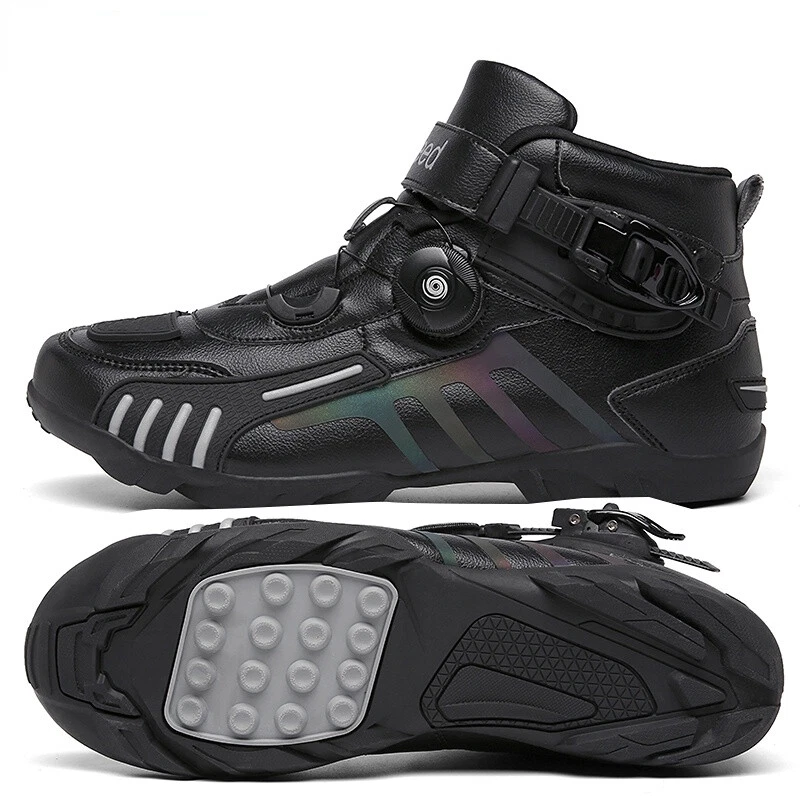 Hombres Botas de Motocicleta de Carreras Tenis para Montar al Aire Libre Calle Off-road Motociclista Zapatos Foto 3 de 4
