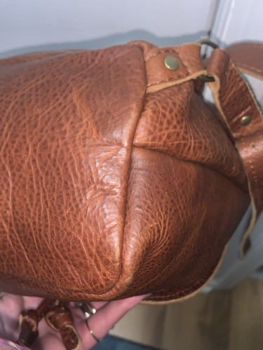 Portland Leather Bucket Backpack Pebbled Bag TAN VGC - Picture 11 of 18