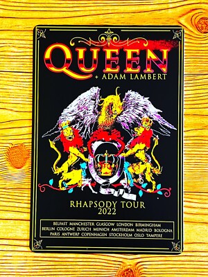 QUEEN ADAM LAMBERT  RHAPSODIE TOUR 2022 POSTER TIN METAL SIGN