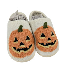 Halloween Pumpkin Jack O Lantern Size 37-38 US 6-7 Novelty Loop Slide Slippers