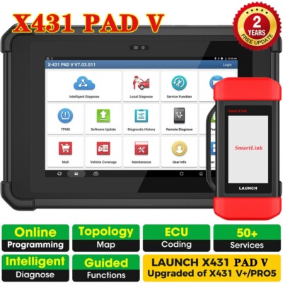 2024LAUNCH X431 PAD V ELITE Diagnostic Scanner J2534 Programming Coding PAD7 PRO