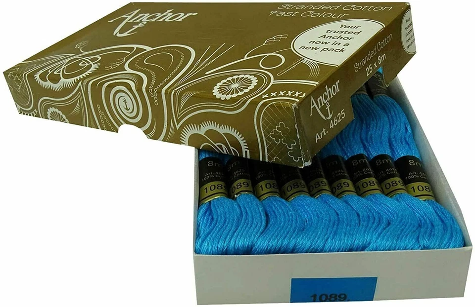 Anchor Cotton Thread Stranded Floss Hand Embroidery Threads Cross Stitch Blue - Image 4 of 4