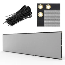 4' 5' 6' 8' Privacy Fence Screen Windscreen Heavy Duty Fabric Shade Cover Gray