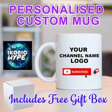 Subscribe Youtube Mug - Custom Personalised Sub You Tube Mug Dishwasher Safe