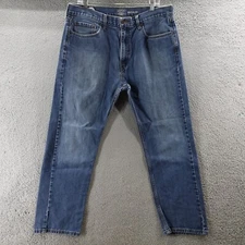 Levi Signature Jeans Adult Size 38X32 Blue Denim Regular Fit Straight Leg Men's