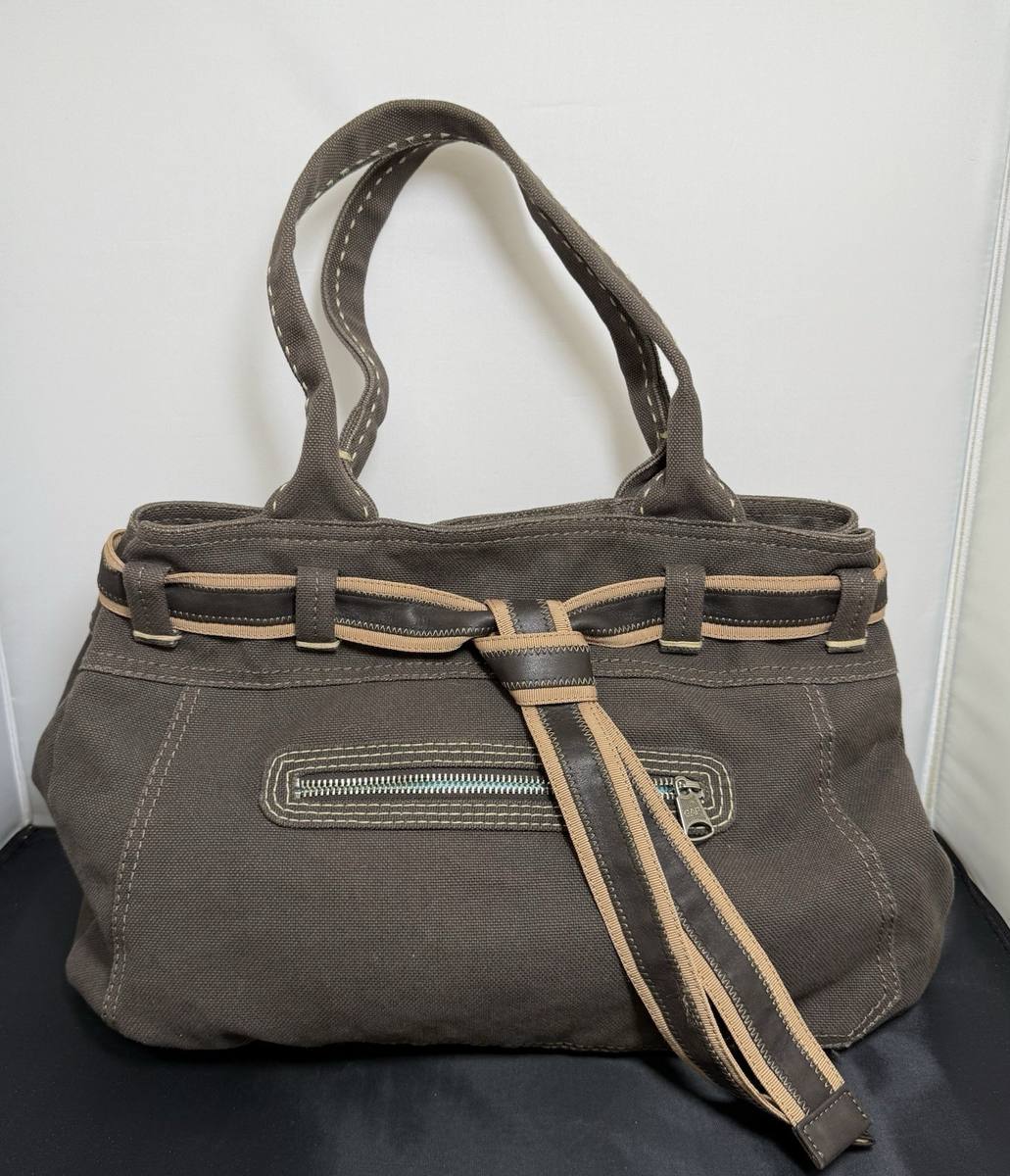1969 Gap Jeans Shoulder Bag Womens Large Tan Canvas Jeans Tote Bag