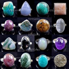 Mix Gemstone 150 Pcs Wholesale Lot 925 Sterling Silver Plated Rings BULK SALE !