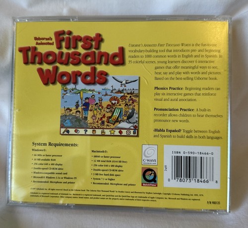 Usborne's Animated First Thousand Words in English and Spanish CD-ROM Vocabulary - Bild 2 von 4