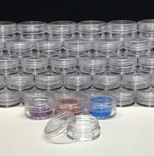 Empty Cosmetic Jars Small Plastic 3 Ml Beauty Lip Balm Container Clear (50) 5038