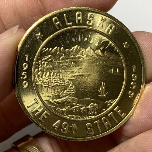 1959 ALASKA THE 49TH STATE - Birthday Souvenir Money $1 in Trade all year - Nice - Picture 4 of 8