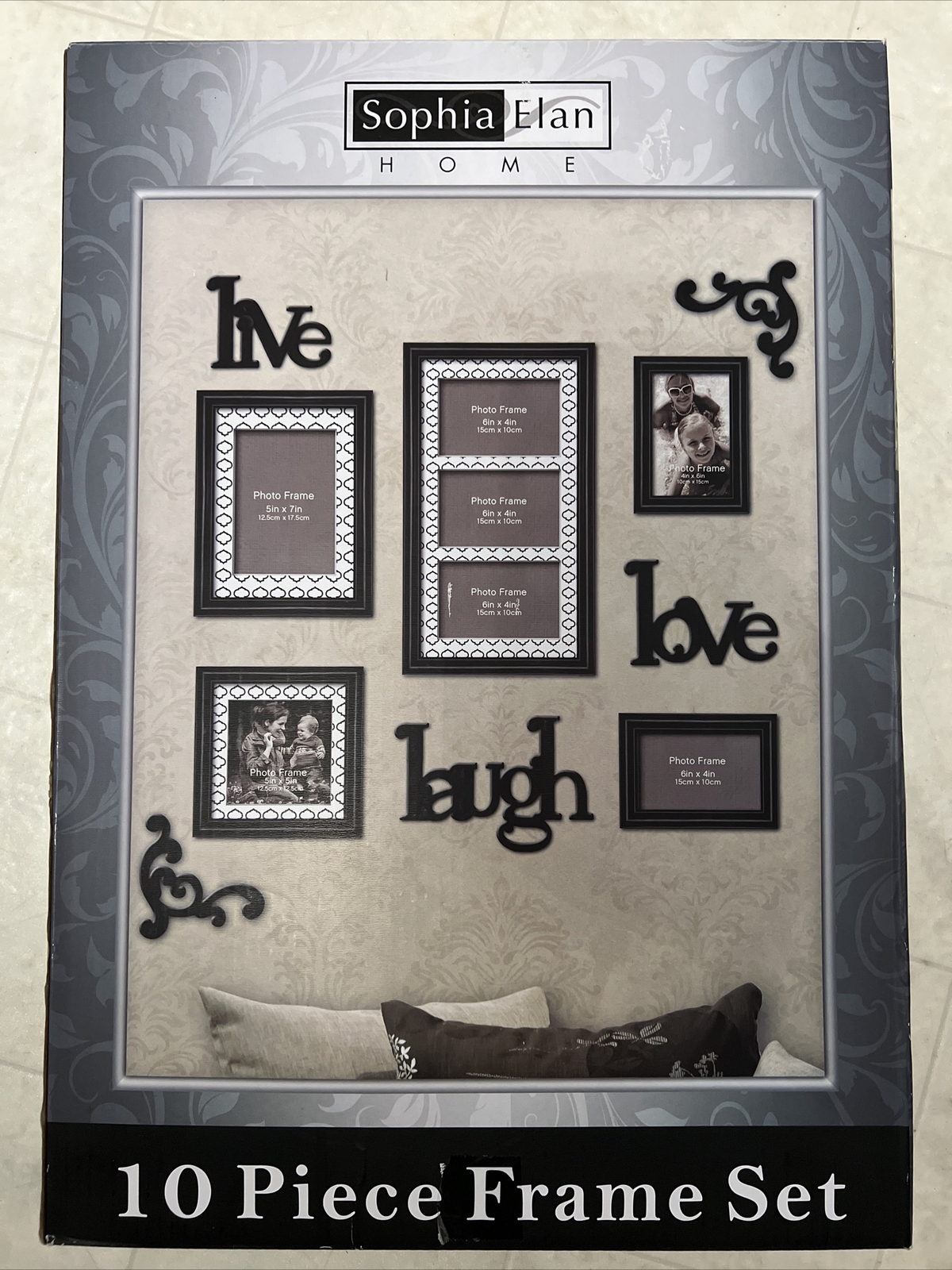 Sophia Elan Home 10 Piece Picture Frame Live Love Laugh Decorator Set