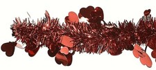 26' of Valentine's Day Garland with Hearts and Red Mylar garland - 2" Diameter