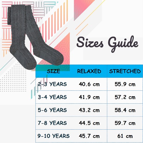 3 Pairs Girls Cable Knitted Soft Casual Back To School Uniform Tights 2-10 Years - Picture 16 of 16