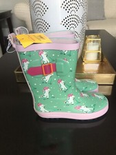Sun Squad- Girls' Rain Boots Unicorn Mint, Large 9-10