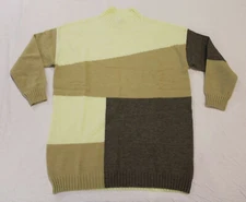 Cozy Co. By Cozy Casual Women's L/S Colorblock Sweater EJ2 Natural Medium/Large 