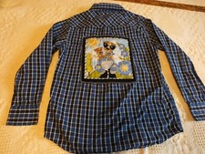 Upcycled Repurposed Shirt Basic Ed Size 6-7 Puppy's in Car Kids Unisex