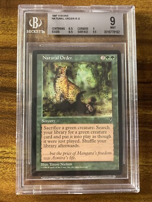MTG✨NATURAL ORDER✨Visions BGS 9 MINT RARE Sorcery 1997 T