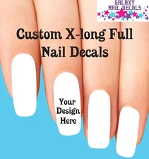 Waterslide Nail Decals CUSTOM ORDER X-long Your Design, Picture or Idea
