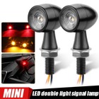 2x Mini Motorcycle Indicators Bullet LED Turn Signal Rear Brake Lights Amber Red
