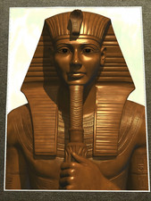 Ancient Egyptian Pharaoh Statue with Detailed Carvings Poster 18x24in