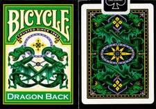 INVISIBLE DRAGON BACK BICYCLE TRICK DECK GREEN EDITION PLAYING CARDS GAFF MAGIC