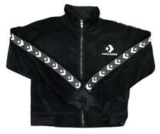 Converse Kids Unisex Black Suede Full Zip Sweater Size Medium Age 10 - 12 Years