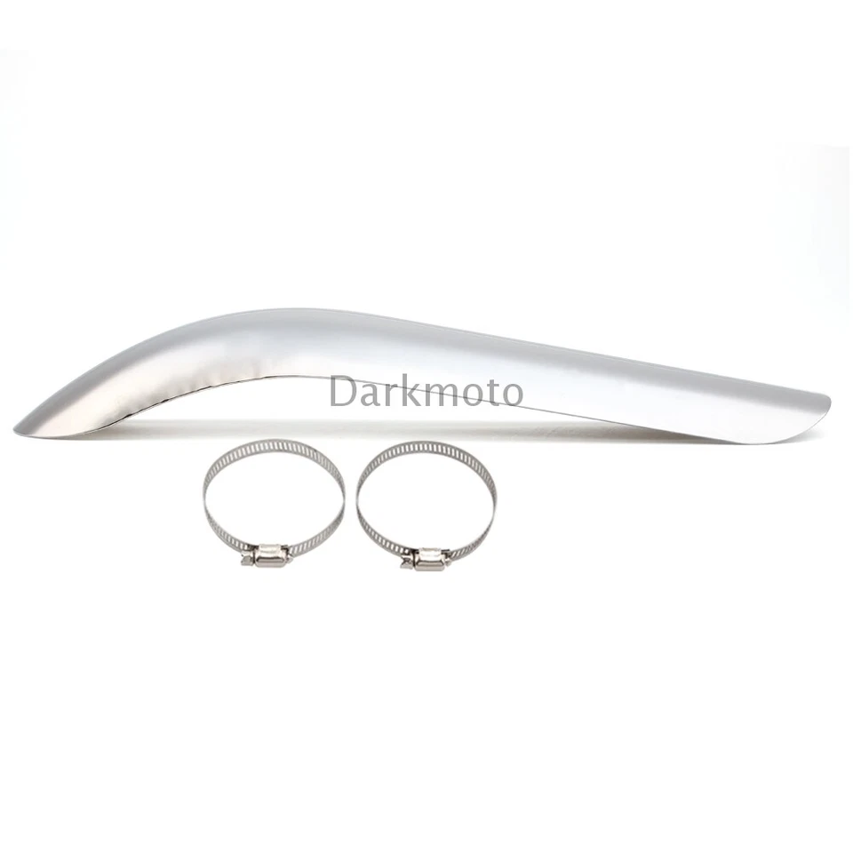 Tubo silenciador de escape cromado protector térmico cubierta protector de talón para motocicleta Harley Foto 3 de 4