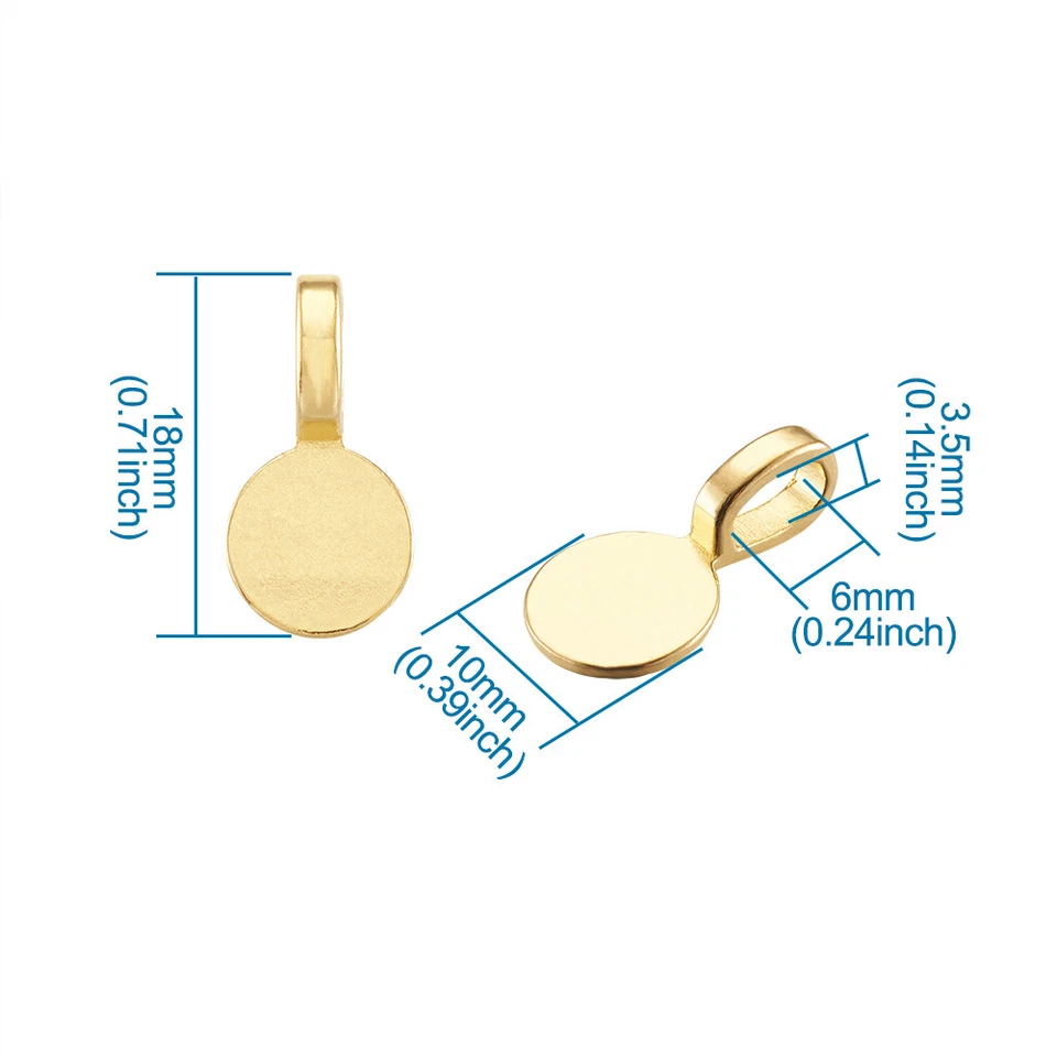 50 шт. золотых тибетских сплавов клей на плоскую подушечку подвеска соединитель вешалка 18x10 мм - Изображение 2 из 4