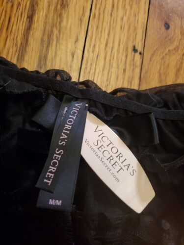 NEW Victoria's Secret Black Babydoll Sheer Lace Lingerie Teddy Slip Camisole M - Picture 2 of 8