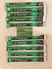 Lot 10 Cyalume Military Light Sticks Green 6" 12 HR Prepper Survival EXP 2027