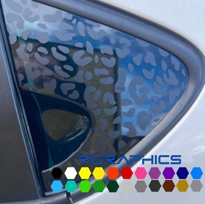 Rear quarter window vinyl decals for Leon MK2 1P 1P1  : Leopard Print : Set of 2
