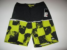 Quiksilver Big Boys 29 Young Guns Surf Swim Board Shorts Black Yellow