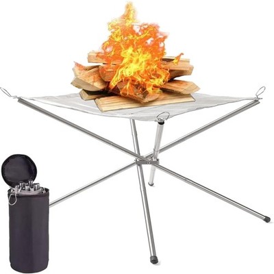 Feuerschale Edelstahl faltbar 56cm, camping, Garten, BBQ, tragbar, Rostfrei