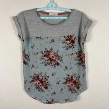 Rewind Womens T Shirt Sz M Medium Short Sleeve Floral Comfort Excellent
