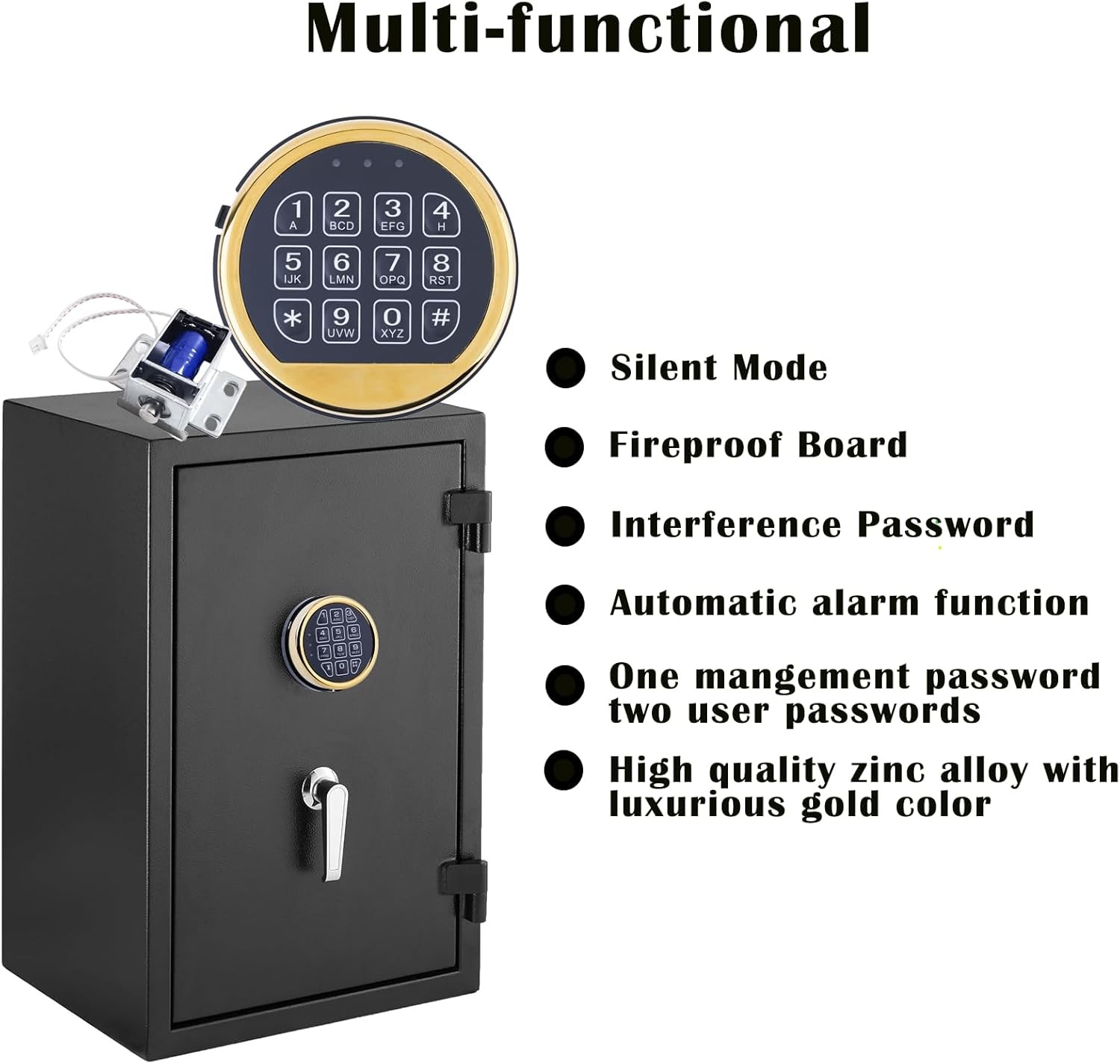 Electronic Safe Lock Replacement Keypad with Solenoid High Security Safe Lock