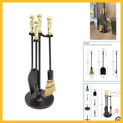 Minuteman International Holden Mini Fireplace Tool Set, Polished Brass