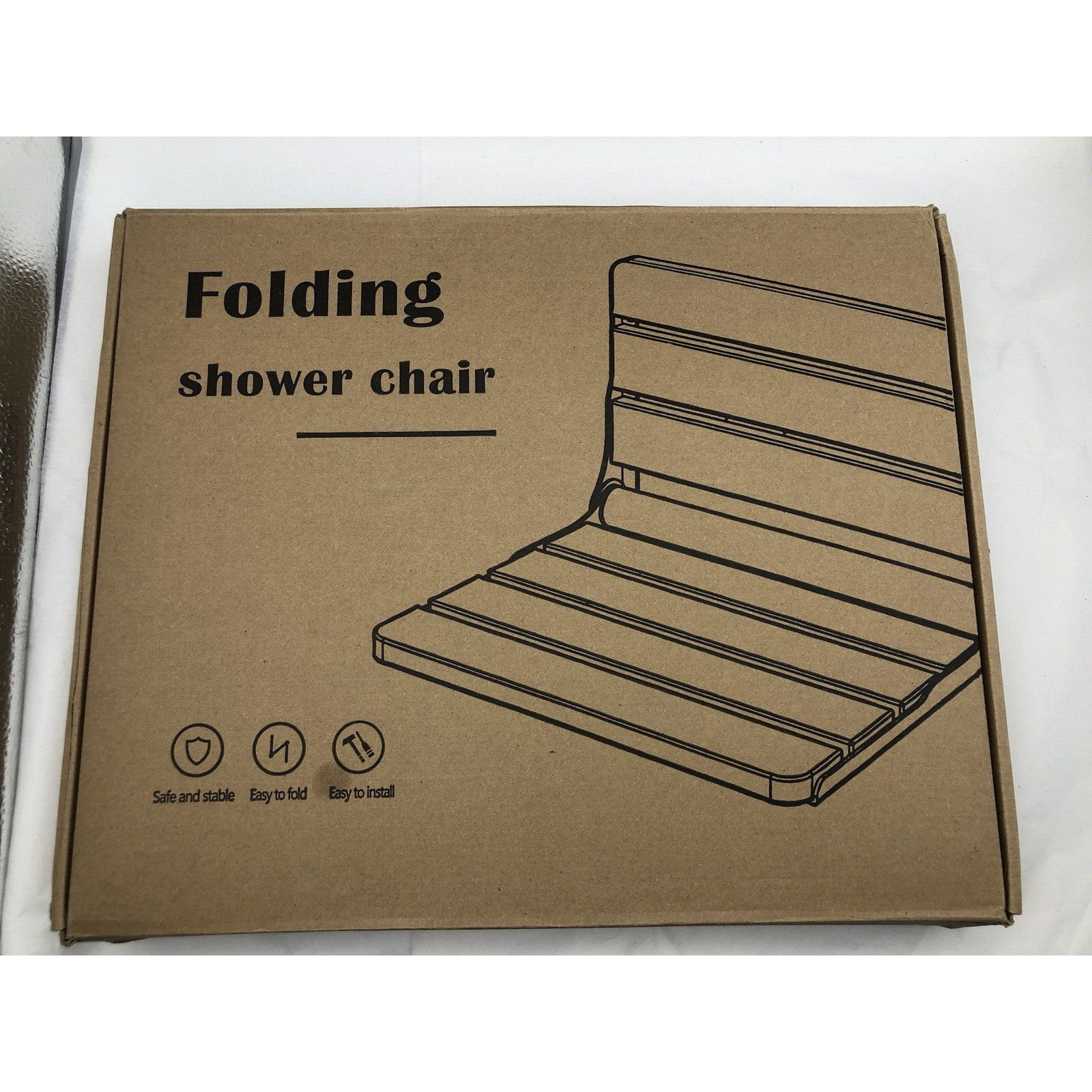 Folding Teak Shower Seat Wall Mounted,Fold down Shower Seat,Foldable Shower READ