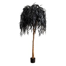 6 Ft Artificial Black Willow Tree Halloween Decor Bendable Branches