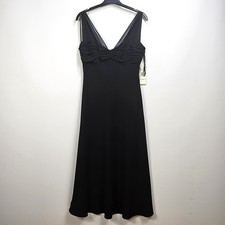 Jones Wear Dress Black Chiffon Overlay Midi Dress Evening Party UK 8 BNWT