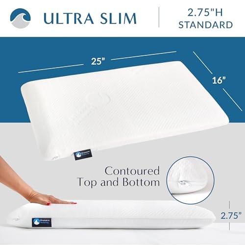 Ultra Slim Gel Memory Foam Pillow for Stomach and 2.75"H Ultra Slim (Standard) - Picture 3 of 8