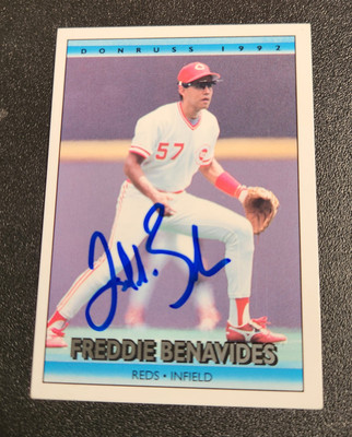 Freddie Benavides Autograph Signed 1992 Donruss Cincinnati Reds