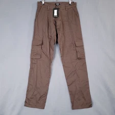 boohooMAN Men's Cargo Pants Brown Size 30 100% Cotton Relaxed Fit