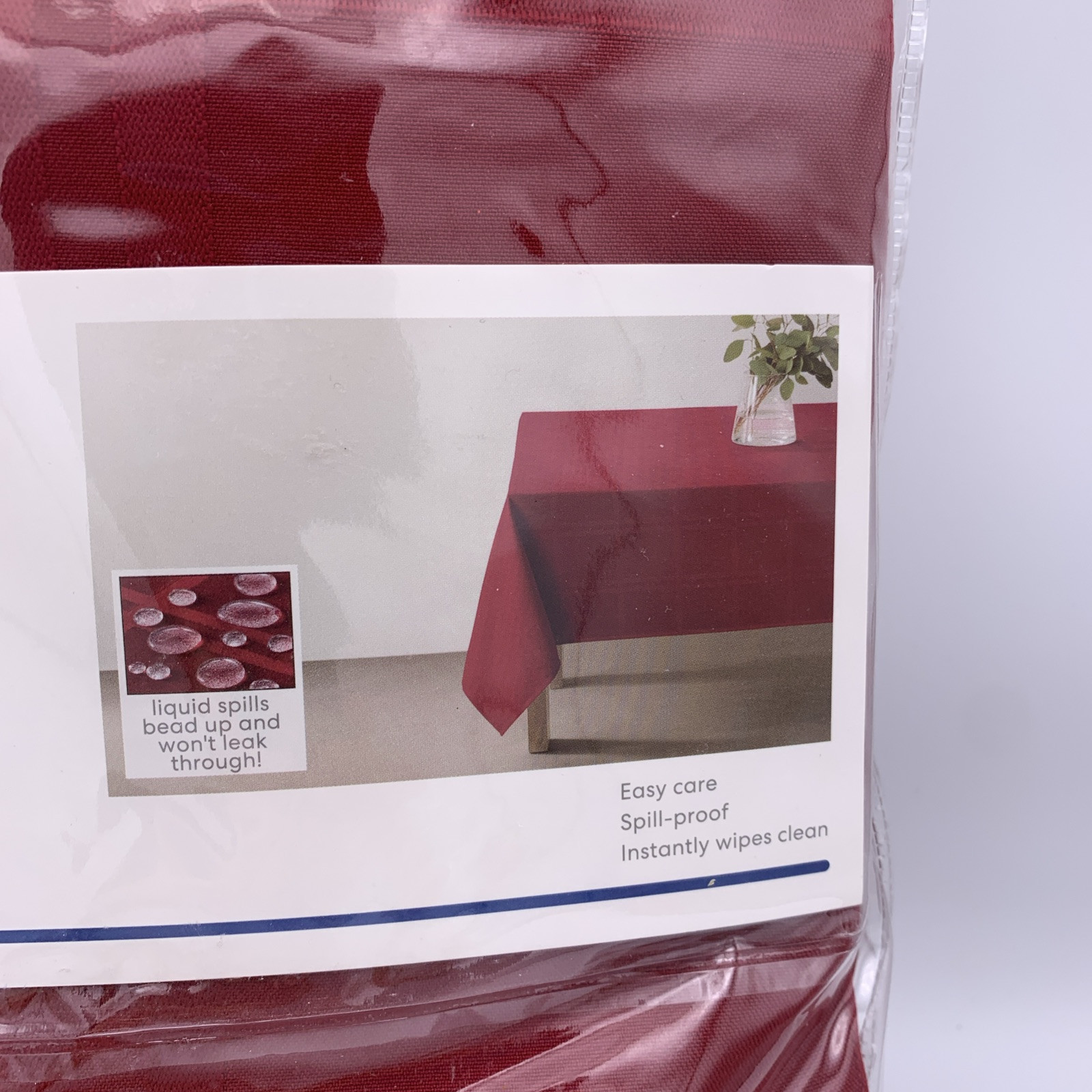 Simply Essential Tablecloth 60"x84" Oblong/Rectangle Solid Red Windowpane Plaid